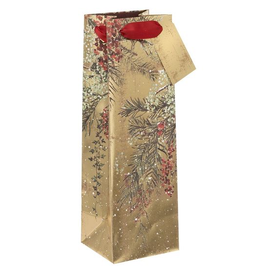 Glick - Bottle Gift Bag Winter Gild