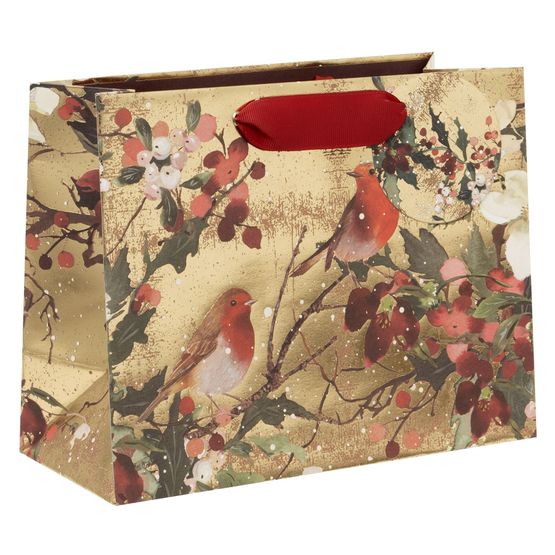 Glick - Landscape Medium Gift Bag Gilded Robins