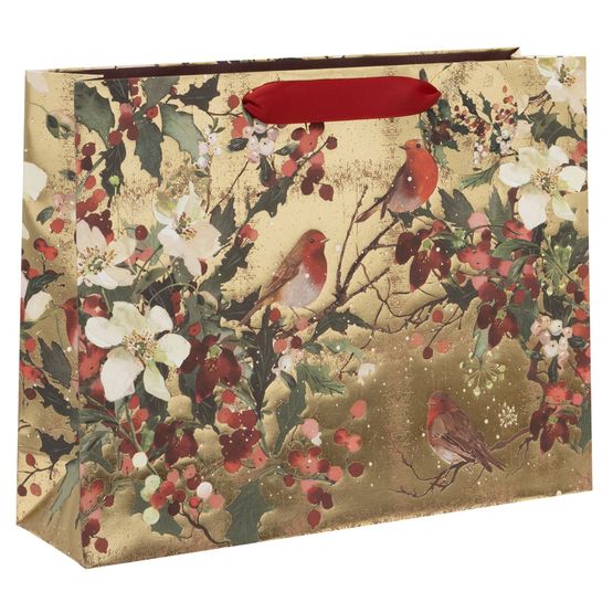 Glick - Large Gift Bag Landscape Gilded Robins