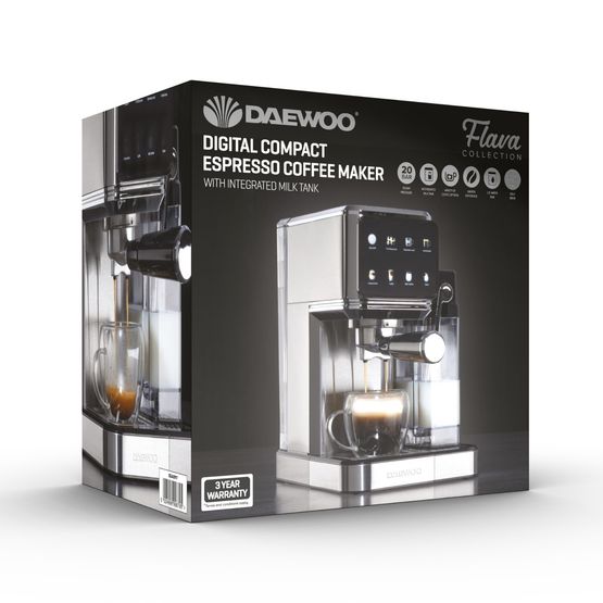 Daewoo 20 Bar Digital Compact Espresso Coffee Maker
