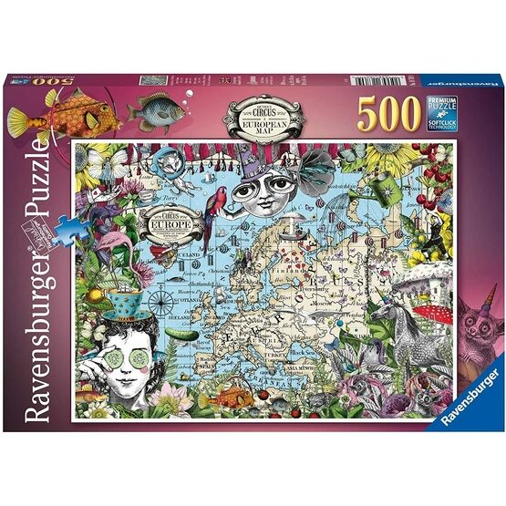 Ravensburger European Map, Quirky Circus 500 piece Jigsaw Puzzle - 16760