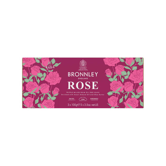 Bronnley Rose Triple Milled Soap Collection (Pack of 3)