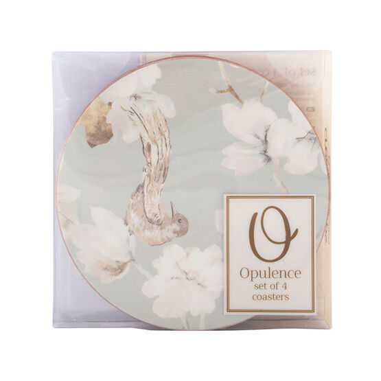 Creative Tops - Duck Egg Floral Bird Set of 4 Round Coasters