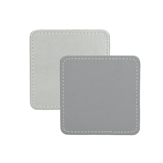 Creative Tops - Fuax Leather Silver Set of 4 Coasters