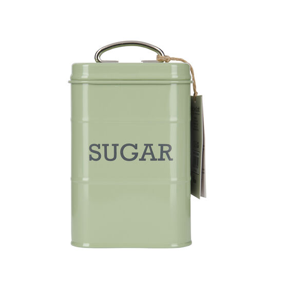 Living Nostalgia Vintage English Sage Green Sugar Tin