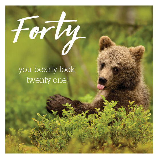 40th Birthday - Bear Poking His Tongue Out