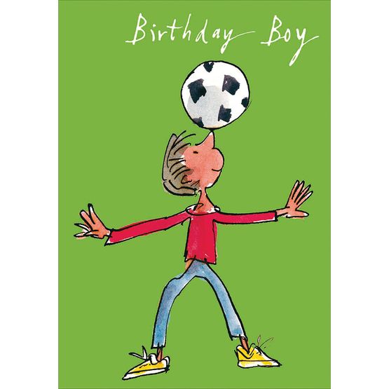 Boy Balancing Football On His Head