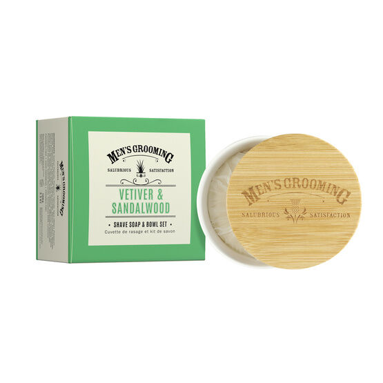 The Scottish Fine Soaps Company Vetiver & Sandalwood Shave Soap & Bowl Set 100g