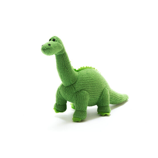 Knitted Diplodocus Rattle - Green