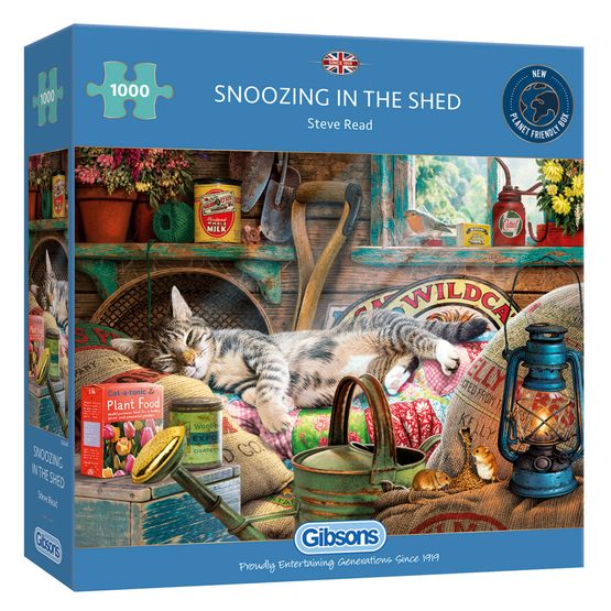 Gibsons - Snoozing in the Shed 1000 Piece Jigsaw Puzzle