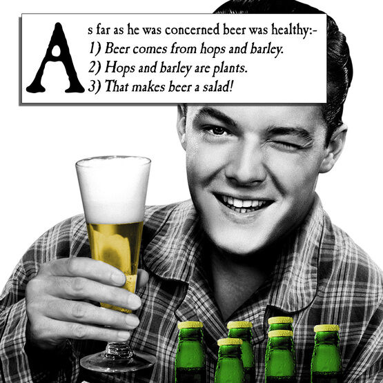 Man Winking, Holding A Glass Of Beer