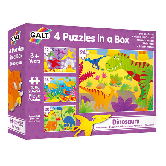 GALT - Dinosaurs 4 Puzzles In A Box - 1004735