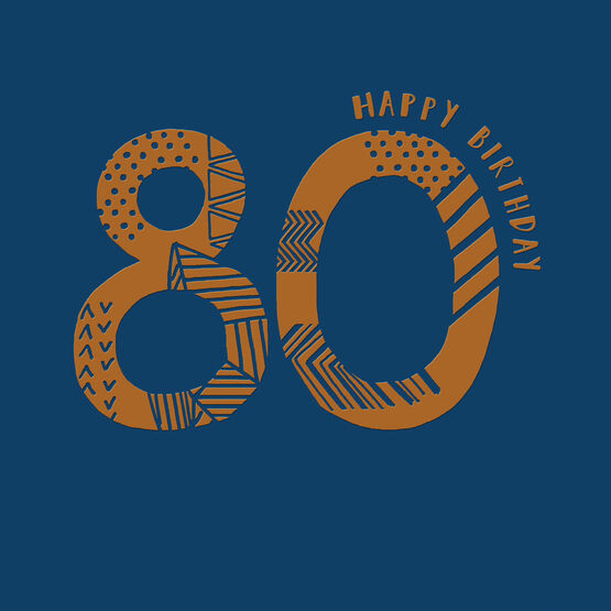 80th Birthday - Gold & Navy