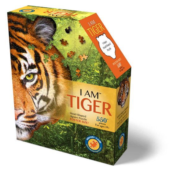 I Am Tiger 550 Piece Head-Shaped Jigsaw Puzzle