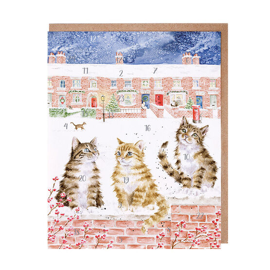 Wrendale Designs - Santa Paws is Coming to Town - Cats - Advent Calendar Card