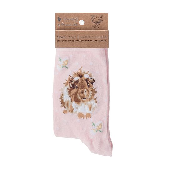 Wrendale Designs - Grinny Pig Guinea Pig Socks - Pink